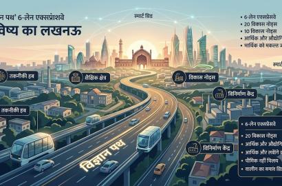 लखनऊ का नया 'विज्ञान पथ': भविष्य का 6-लेन एक्सप्रेसवे और औद्योगिक कॉरिडोर