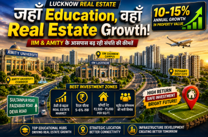 Lucknow Real Estate Boom: IIM & Amity University के आसपास 15% तक प्रॉपर्टी ग्रोथ | Best Investment Zones